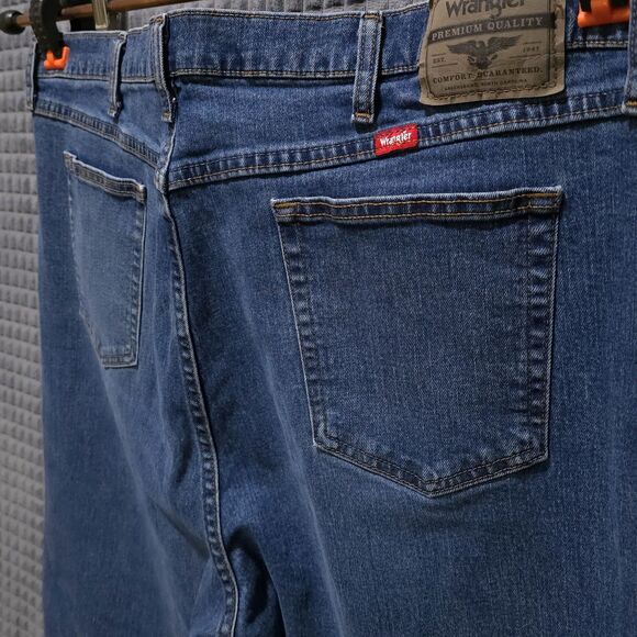 Bootcut High Rise Jeans 46x30 Mens Relaxed Fit Stretch Comfort Med Wash Western - Picture 9 of 16